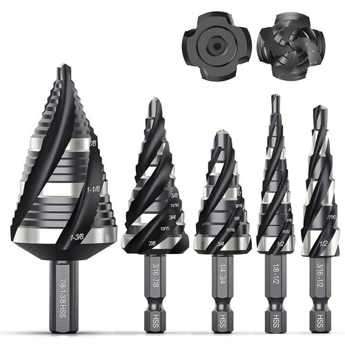 SteelForce – Heavy-Duty Spiral Step Drill Bit Kit