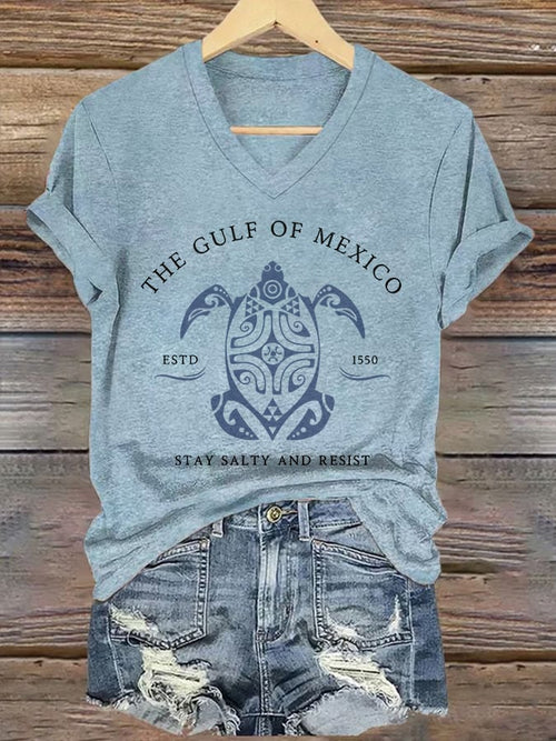 CoastMuse – Gulf Print V-Neck Women’s T-Shirt