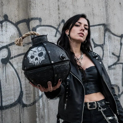 ShadowFuse – Gothic Bomb Shape Fashion Crossbody Bag