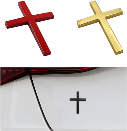 FaithRide – 3D Metal Cross Car Sticker