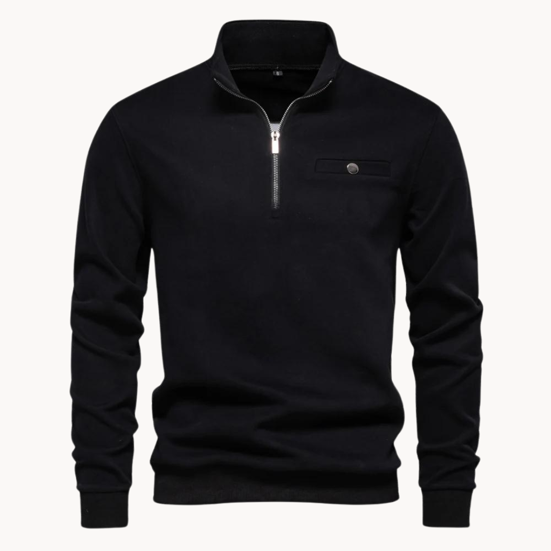 Lennox Mock Neck Zip Sweater | Belevite