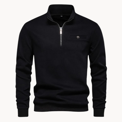 Lennox Mock Neck Zip Sweater | Belevite