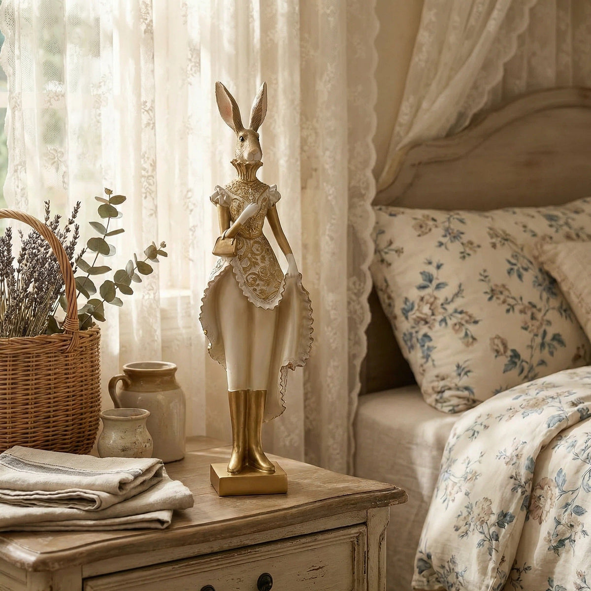 RoyalWhisk – Gold Trim Rabbit Figurine