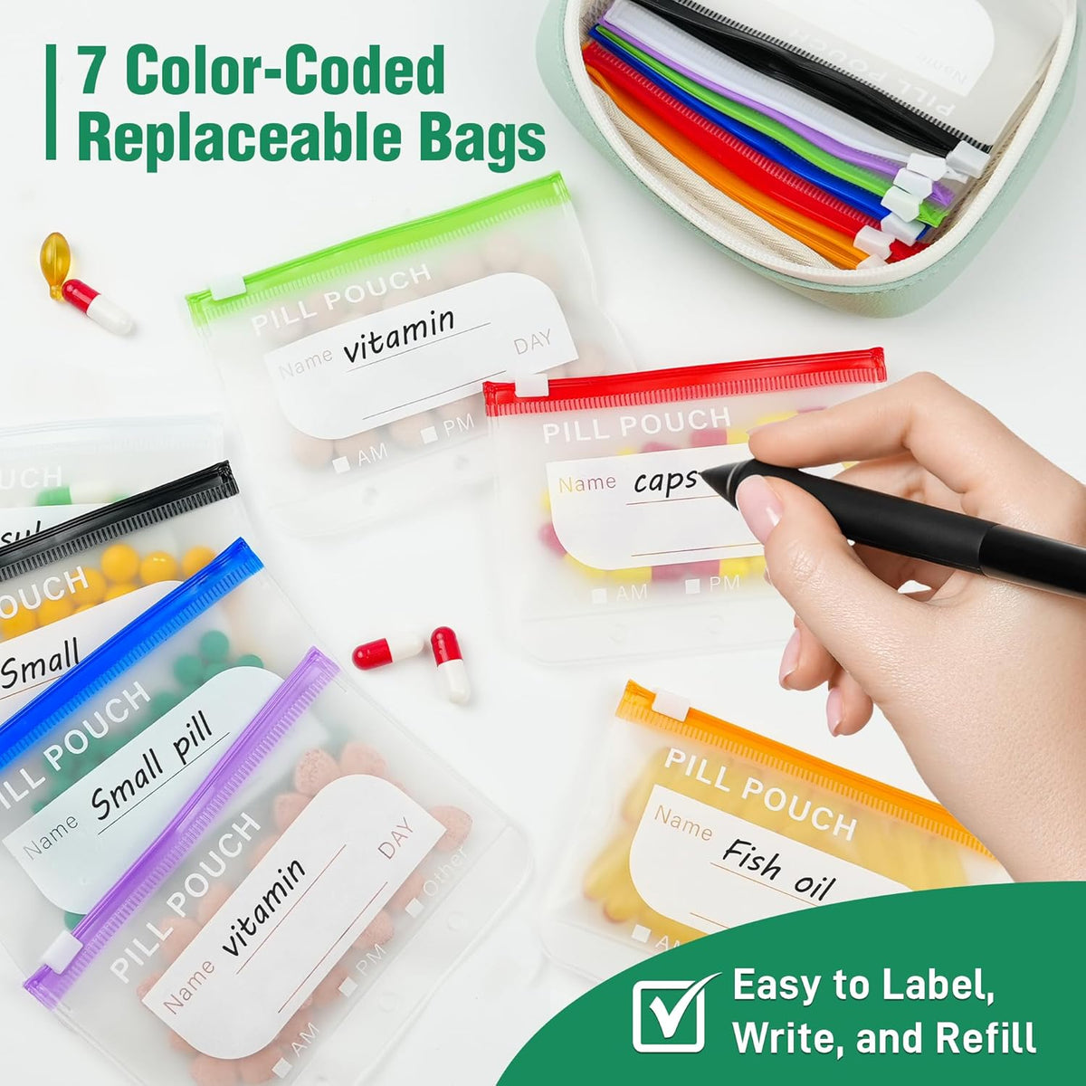MediPack – Waterproof Pill Organizer Pouch Set