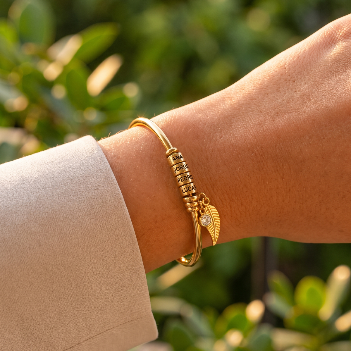 Customizable Family Guardian Bracelet with Names - Engrave Your Family's Name