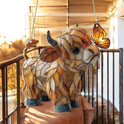 SunMeadow Cow – Glass Style Suncatcher