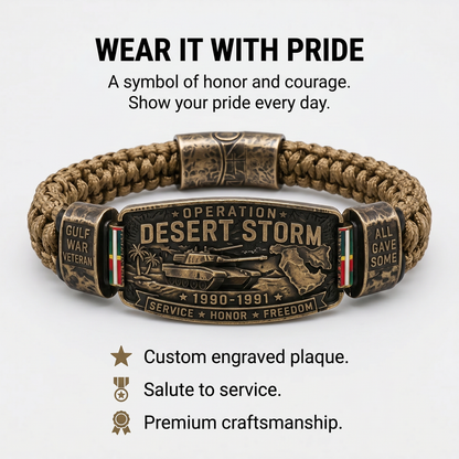DesertHonor – Veteran Tribute Paracord Bracelet