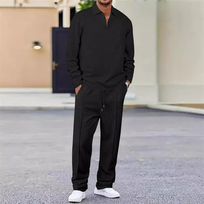 UrbanEase – Breathable Waffle Knit Lounge Set for Men