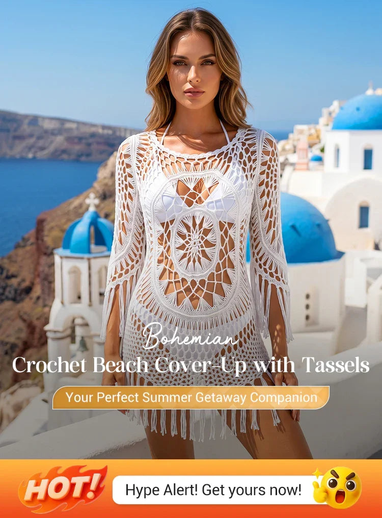 ShoreCharm – Elegant Boho Fringe Beach Cover-Up